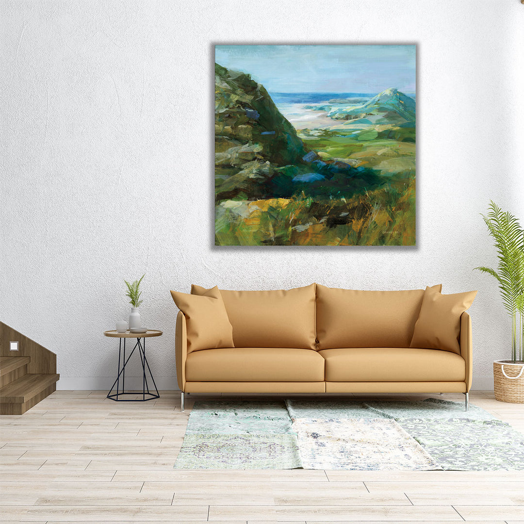 30x30 abstract mountain and beach wall art