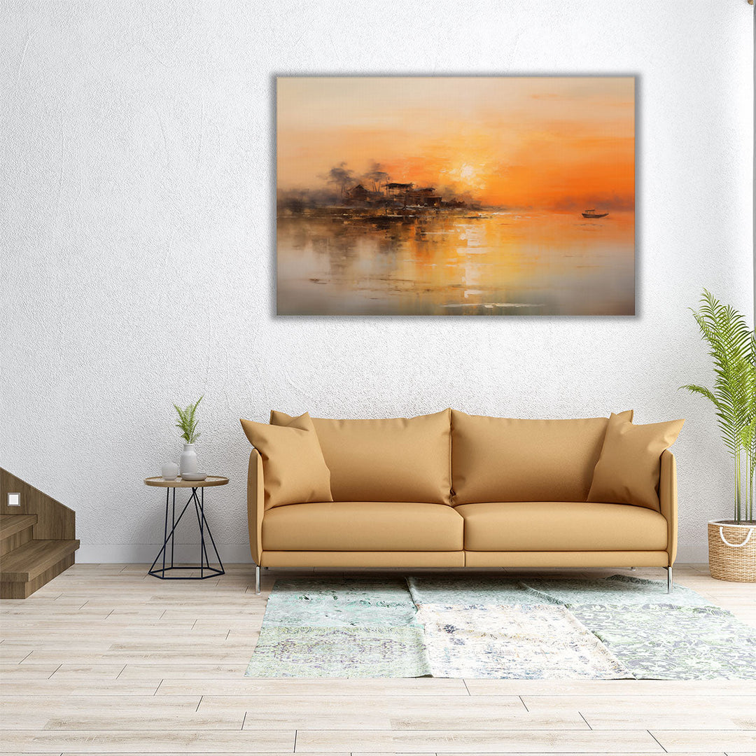 Antique Lake Journey - Canvas Print Wall Art