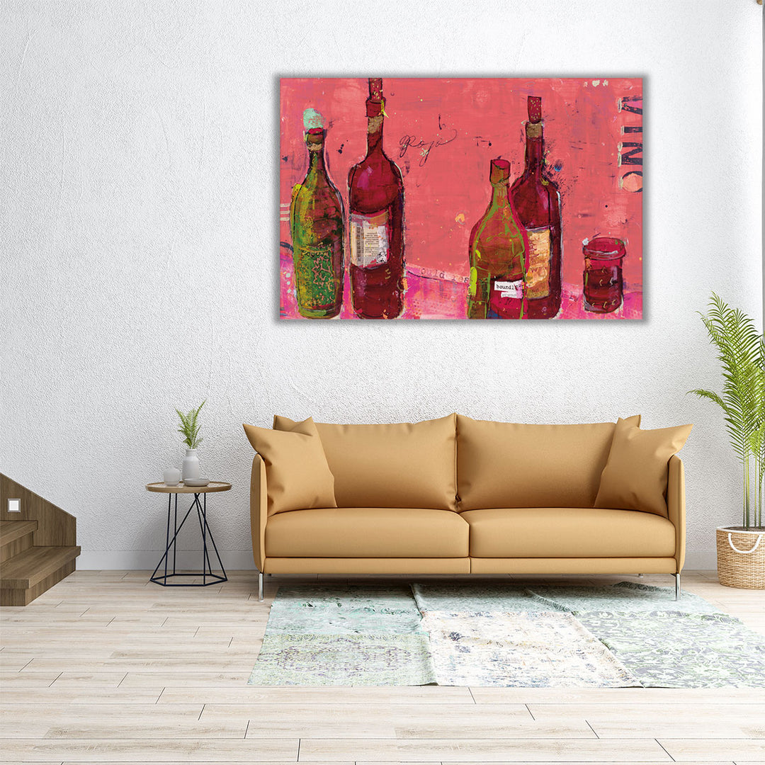 large kitchen art – red wine impressionist piece