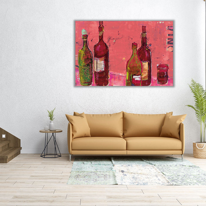large kitchen art – red wine impressionist piece