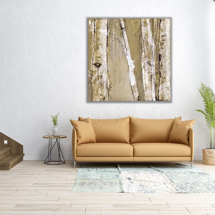 Square abstract artwork with natural elements