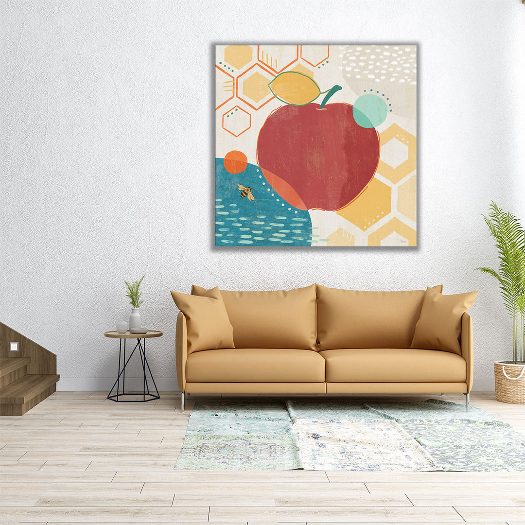 24x24 canvas print red fruit collage
