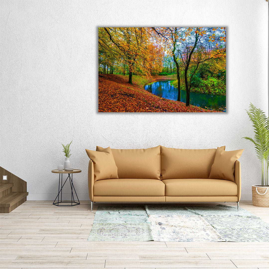 Autumn Stream - Canvas Print Wall Art