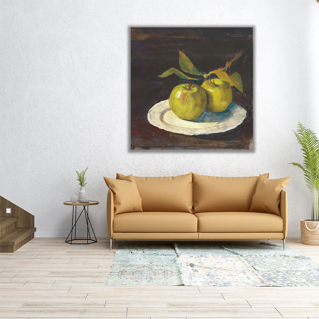30x30 canvas vibrant green fruit composition