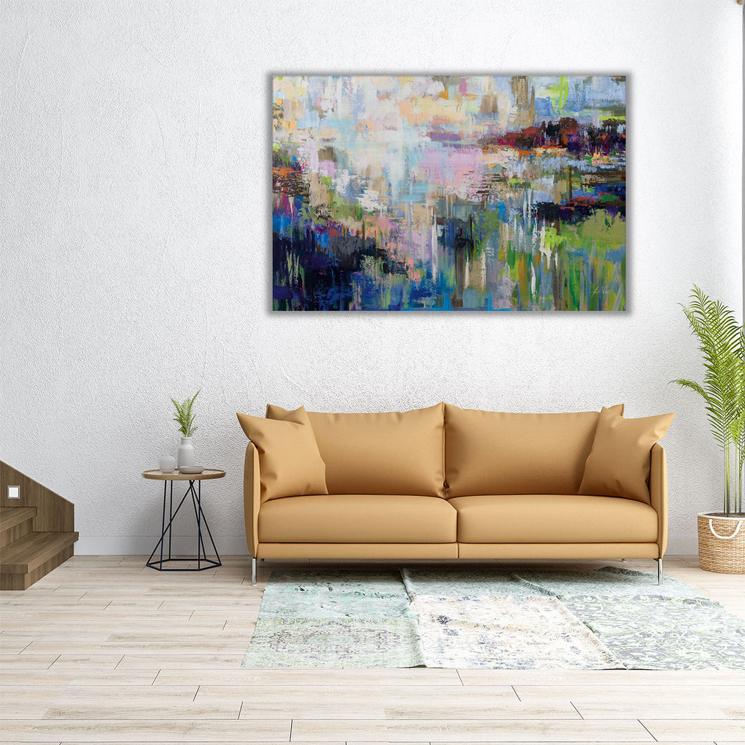 Large abstract print with balanced tones