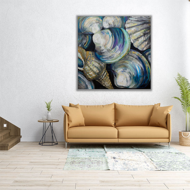 24x24 Canvas Print – detailed seashell close-up