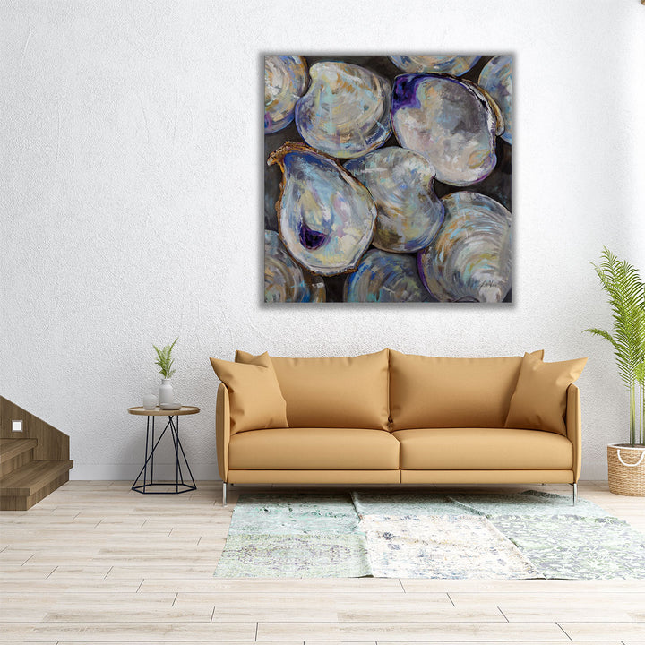 24x24 Canvas Print – oyster shell closeup detail