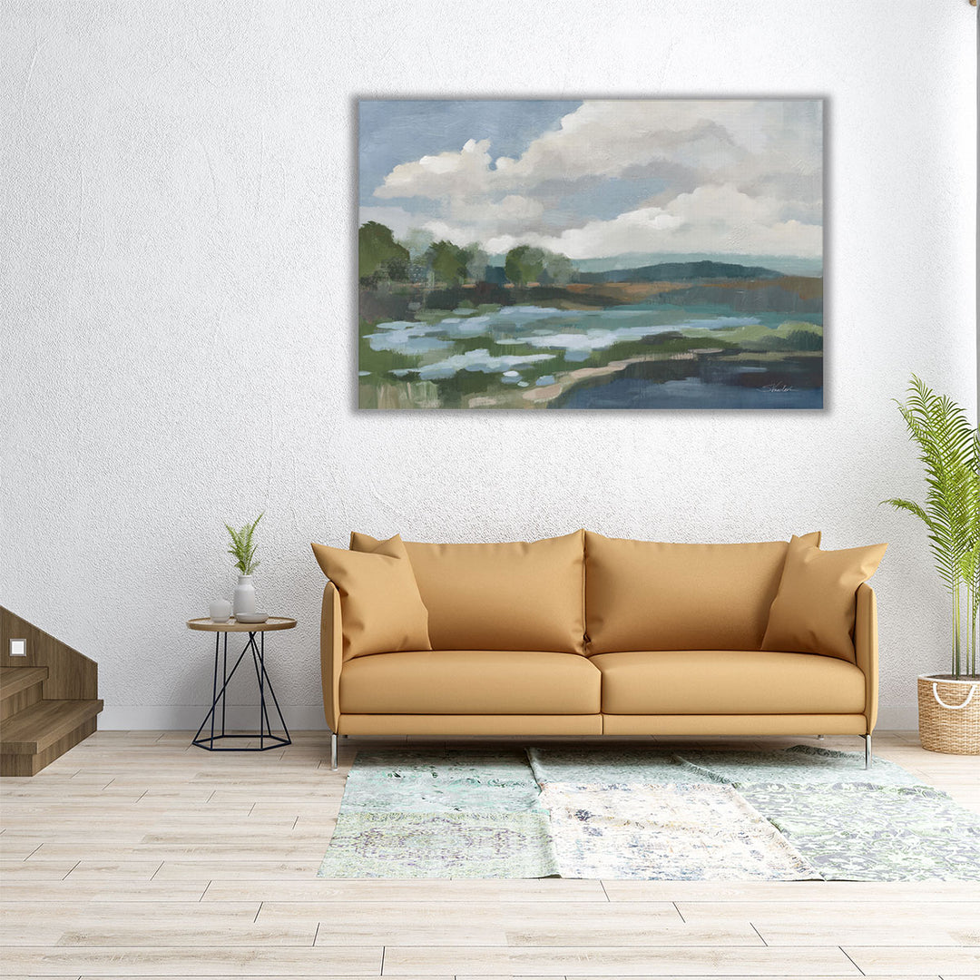 30x20 abstract cloud and flower artwork