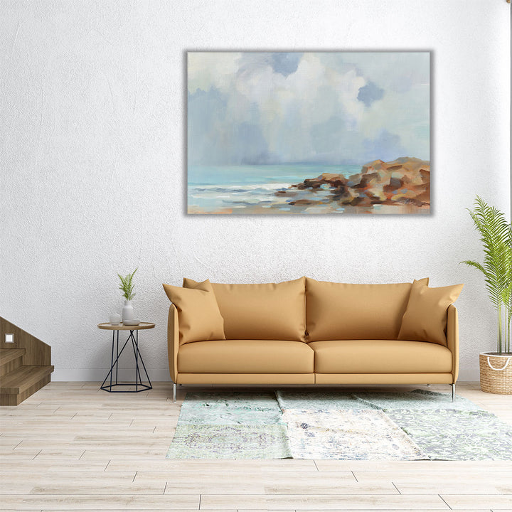 30x20 coastal art print featuring neutral palette