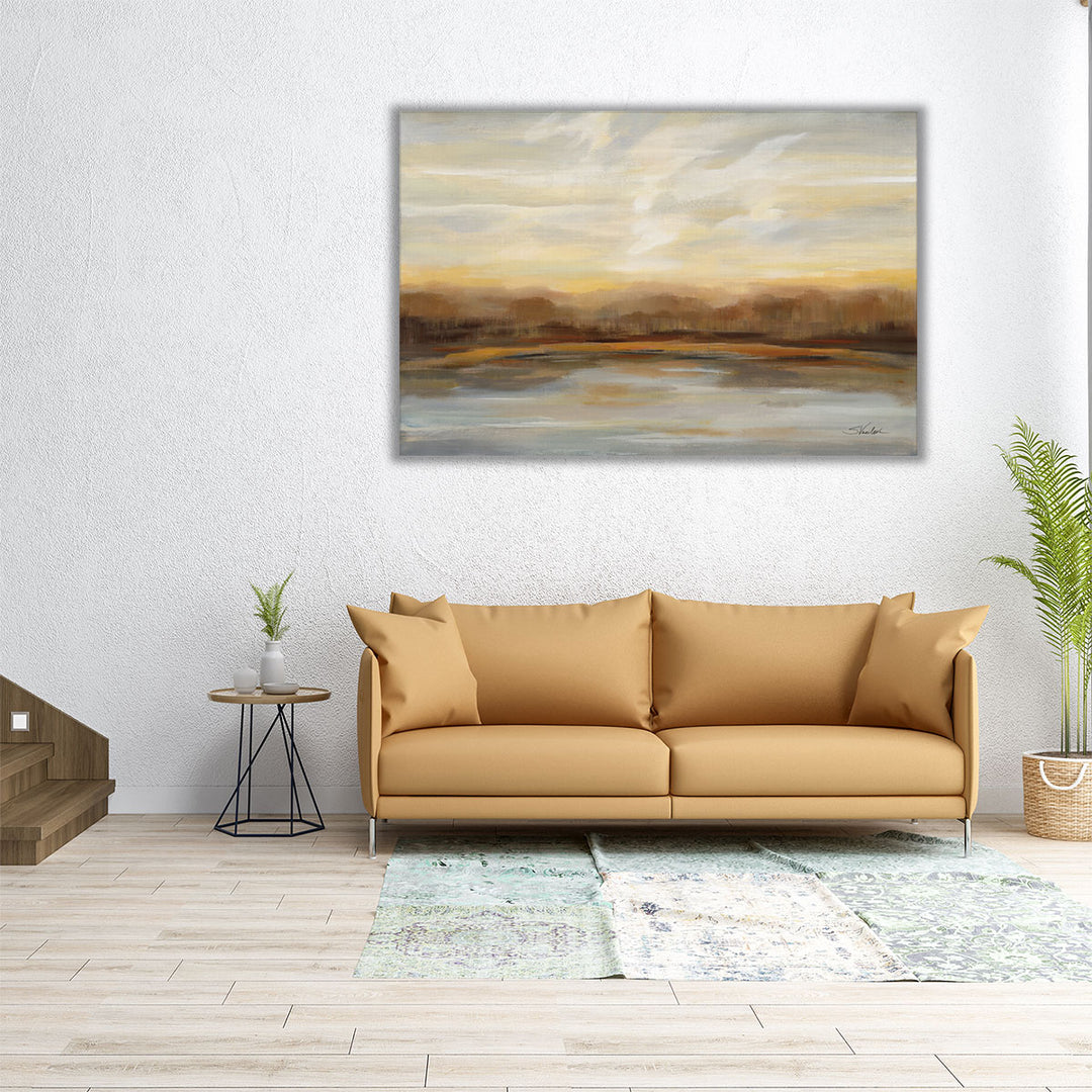 60x40 Wall Art – oversized sunset canvas with trees and sky