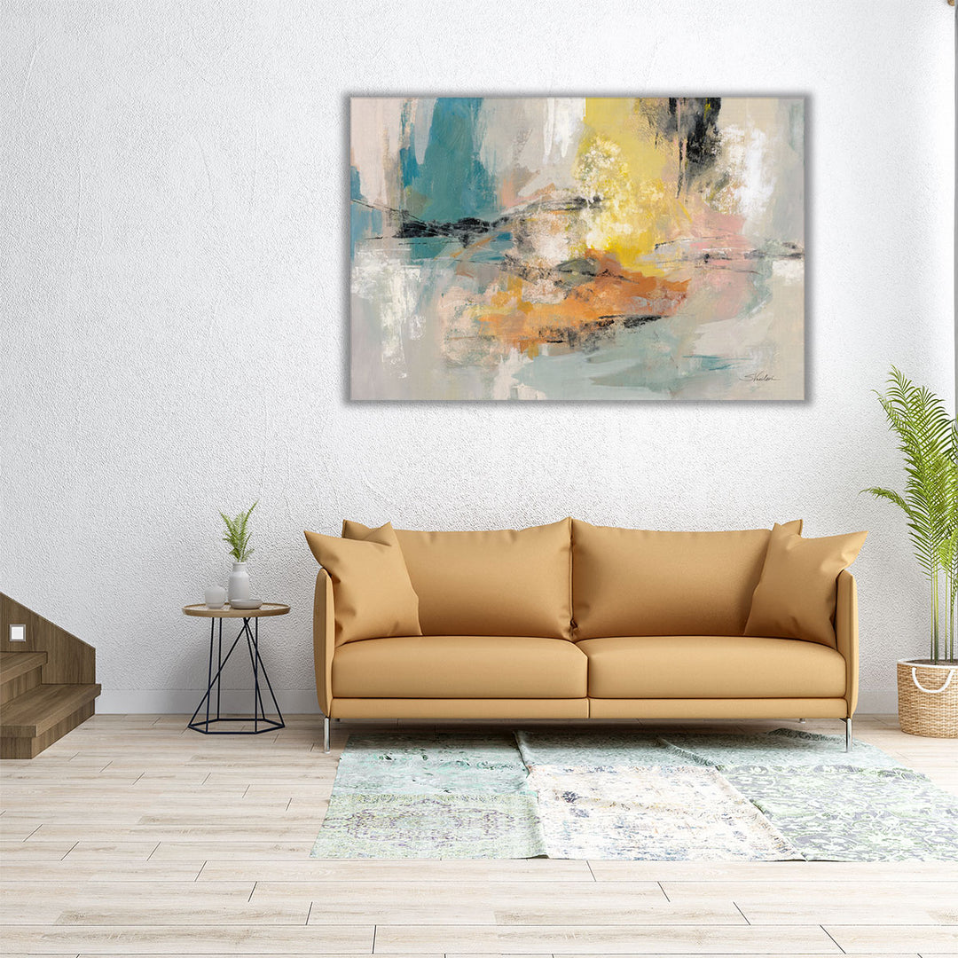 Oversized rectangular abstract textured wall art