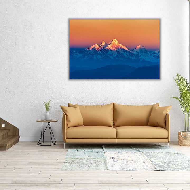 Large wall art mountain and sunset scene