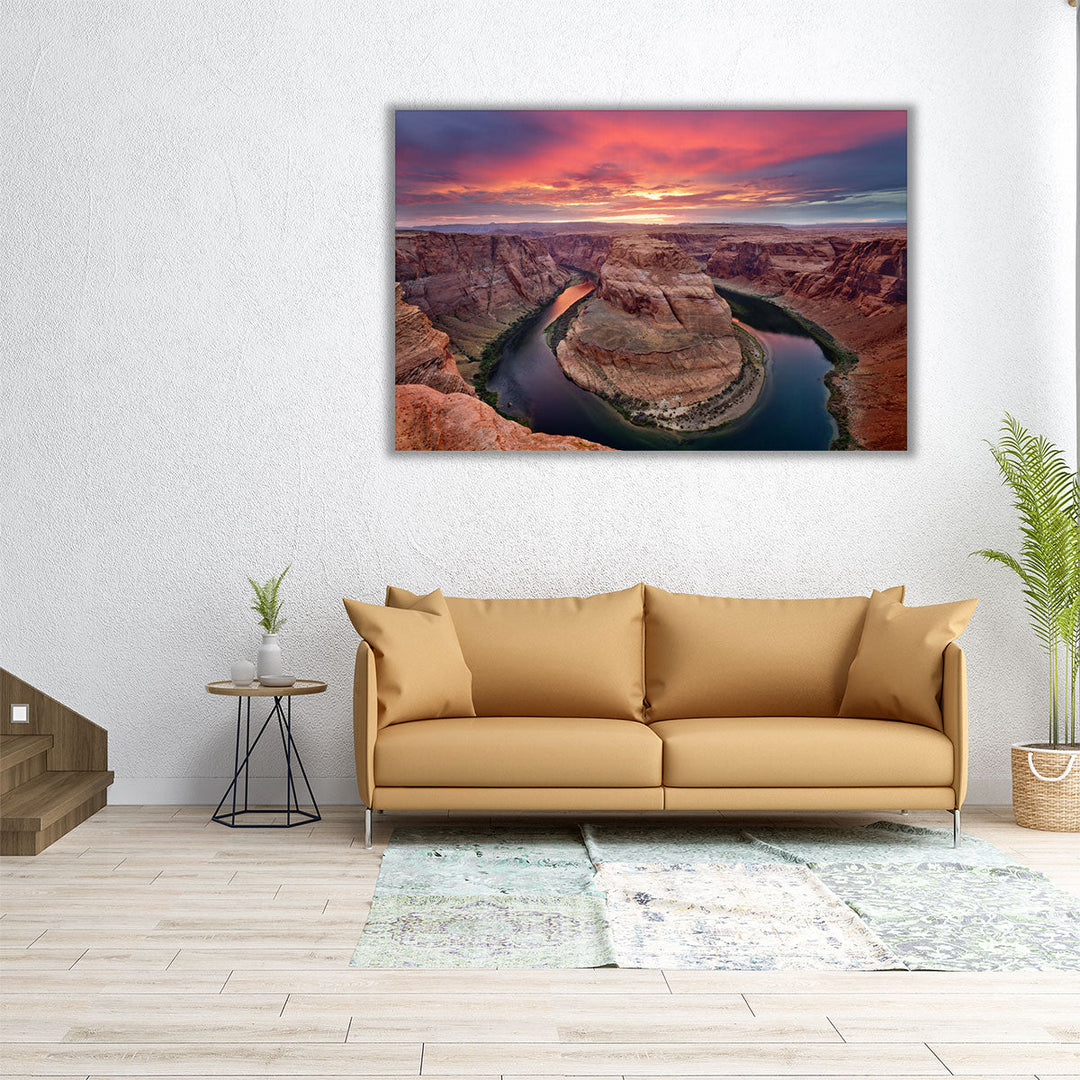 Large wall art lake and evening sky