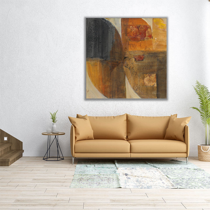 Oversized brown wall art with warm texture