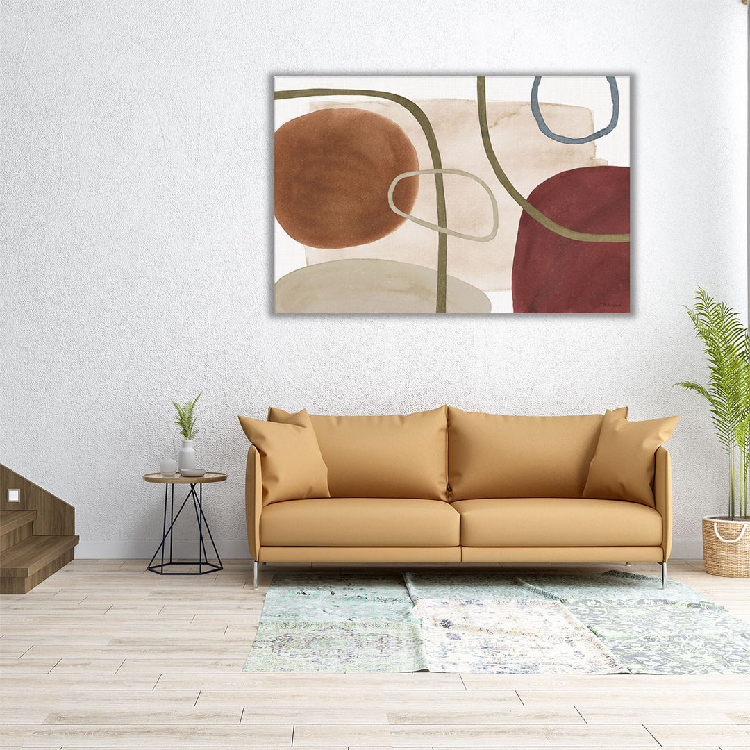 Large rectangular watercolor art on canvas