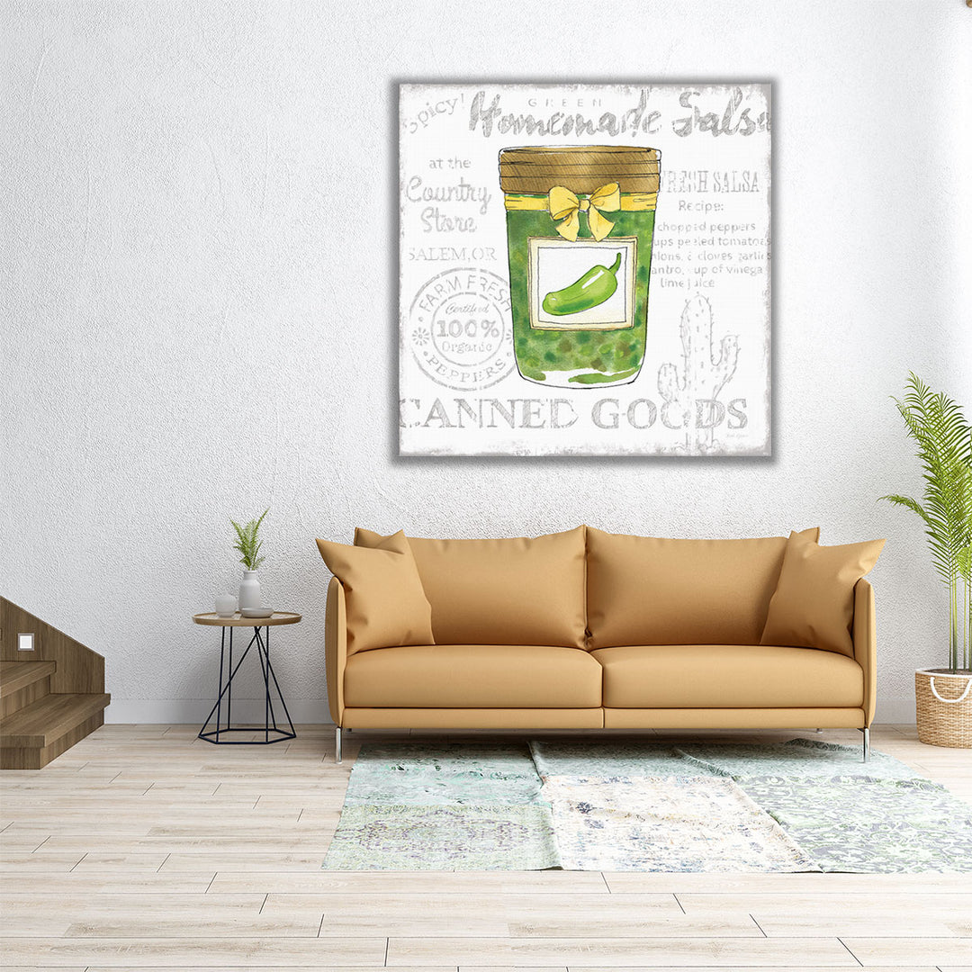 24x24 canvas print watercolor mason jar