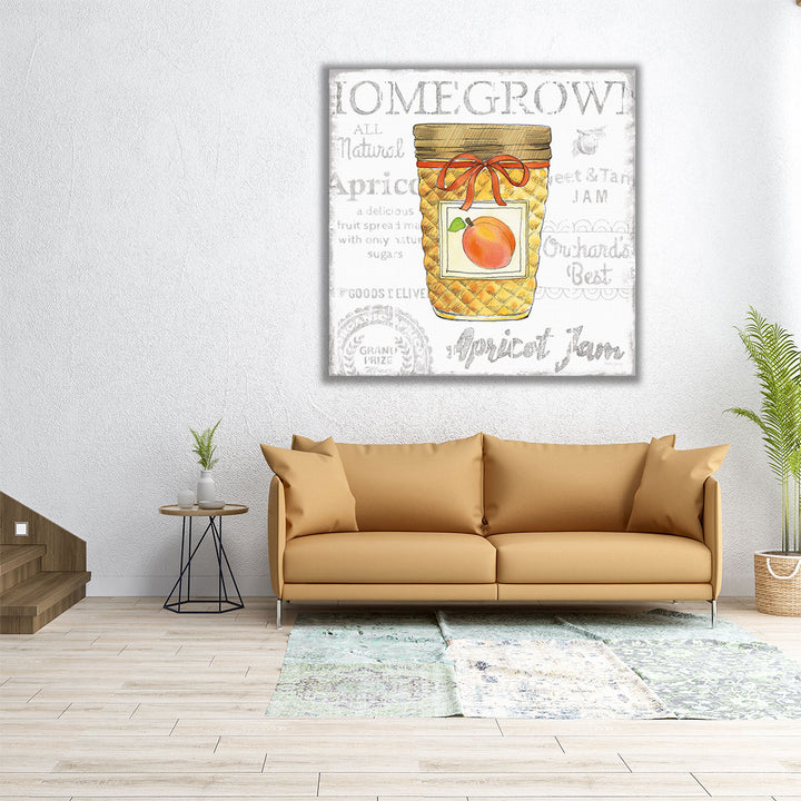 24x24 Canvas Print peach watercolor detail