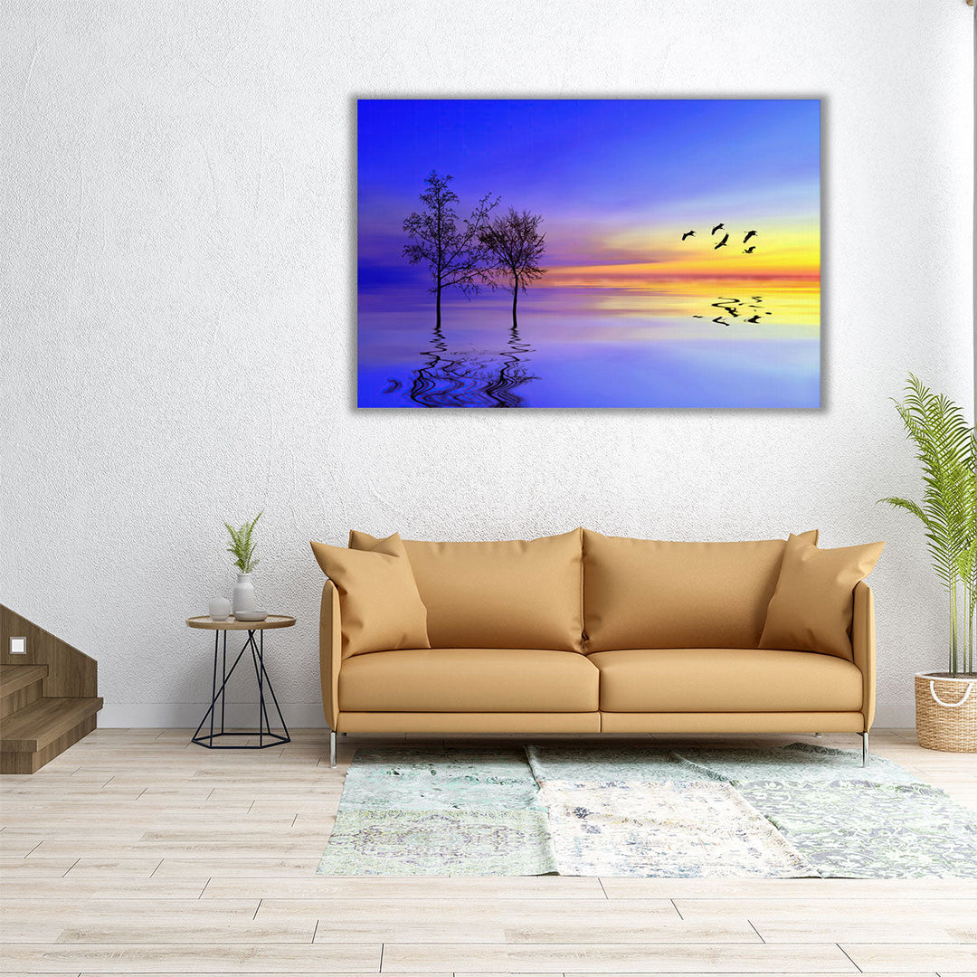 36×24 lake sunset canvas print