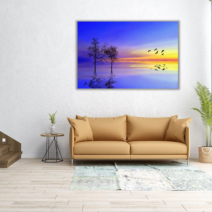 36×24 lake sunset canvas print