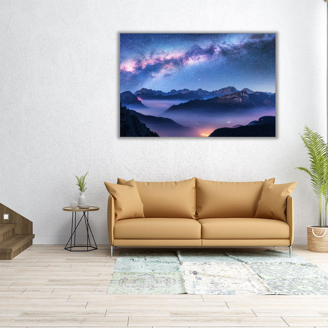 60x40 canvas with mountain and blue sky
