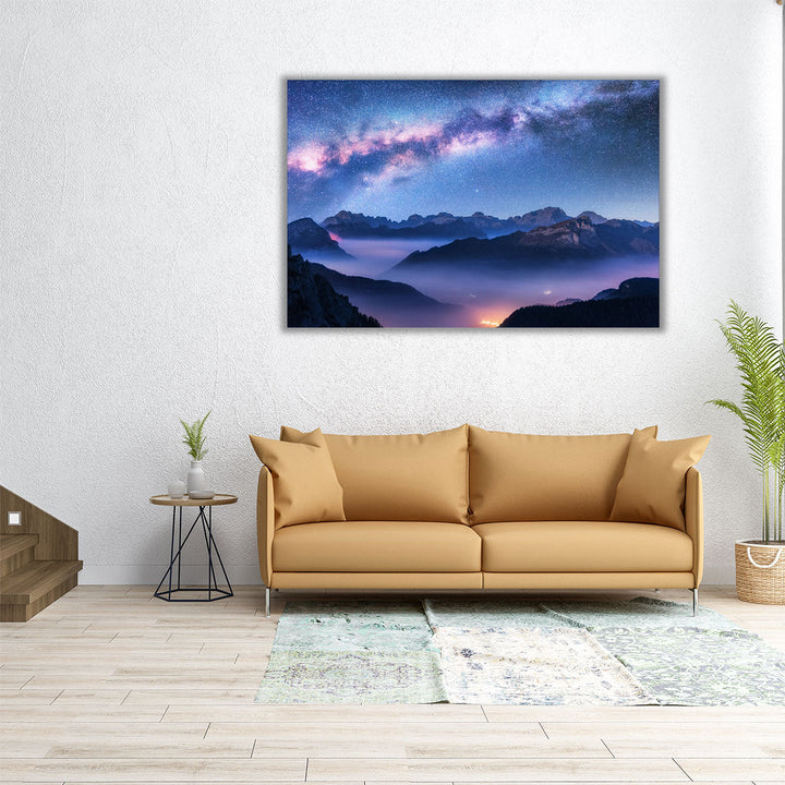 60x40 canvas with mountain and blue sky
