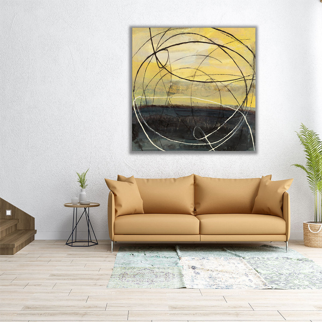 Square canvas in yellow and black tones