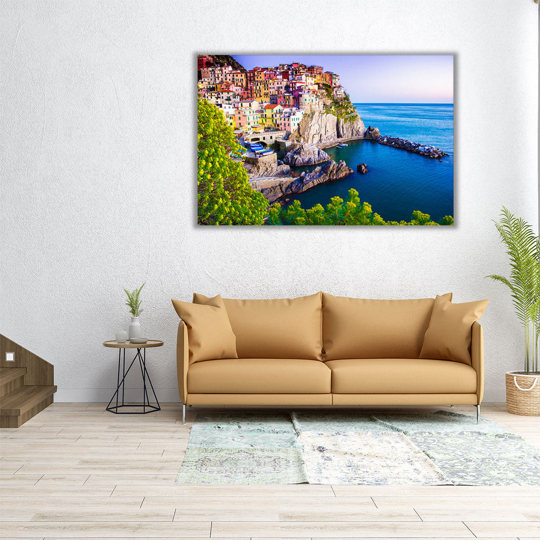 A Landscape of Manarona, Cinque Terre, Italy - Canvas Print Wall Art