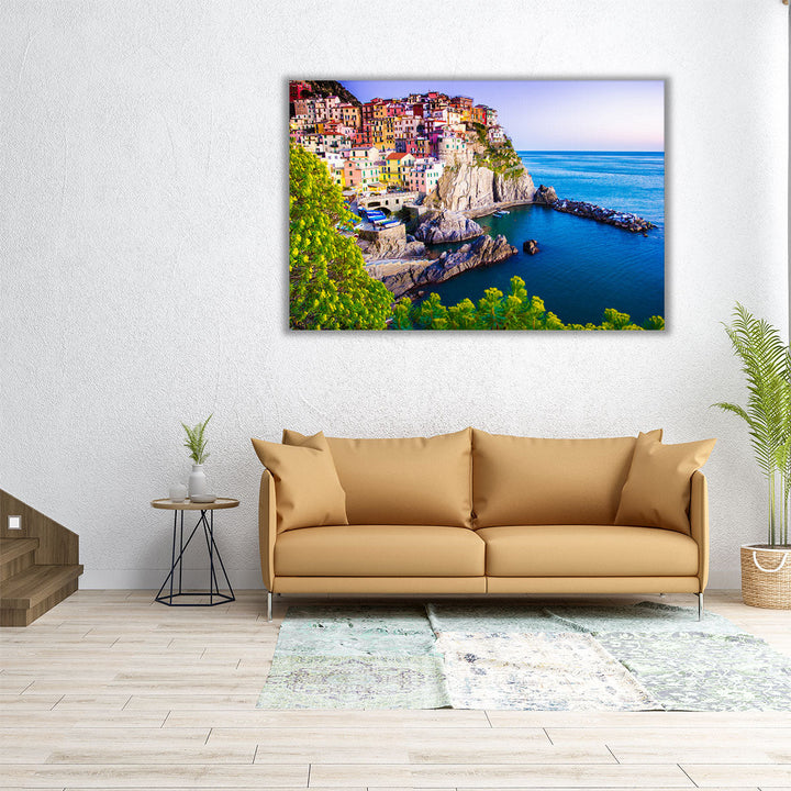 A Landscape of Manarona, Cinque Terre, Italy - Canvas Print Wall Art