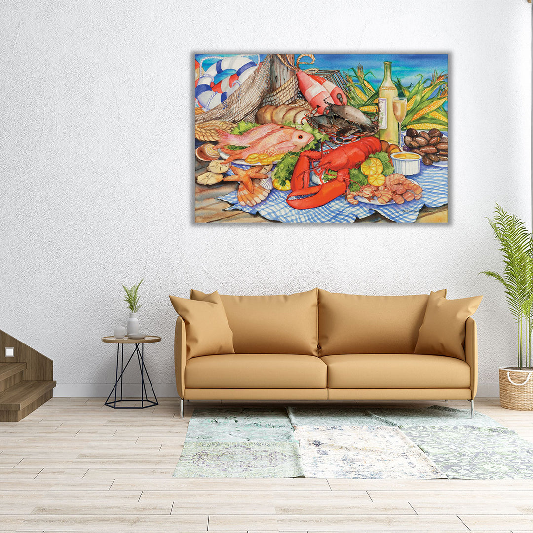 24x16 Canvas Print vibrant lobster artwork