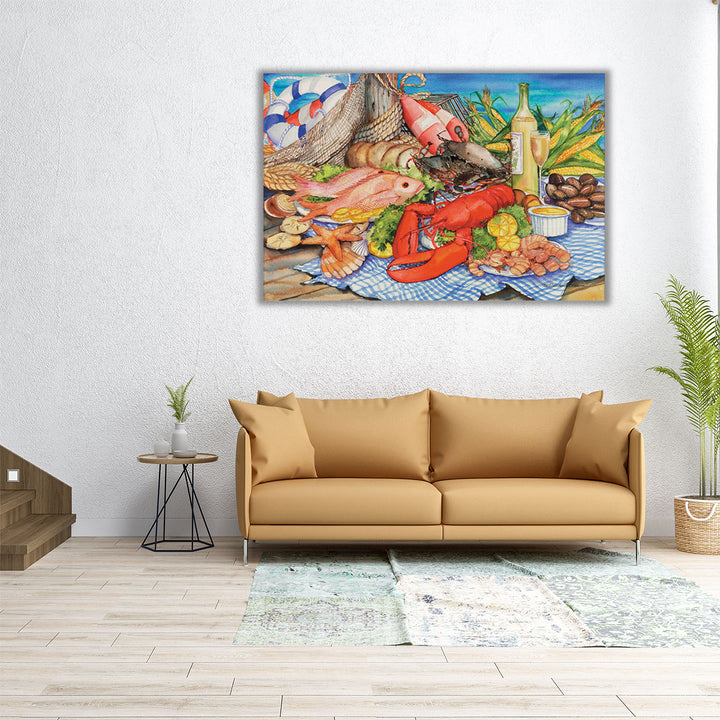 24x16 Canvas Print vibrant lobster artwork