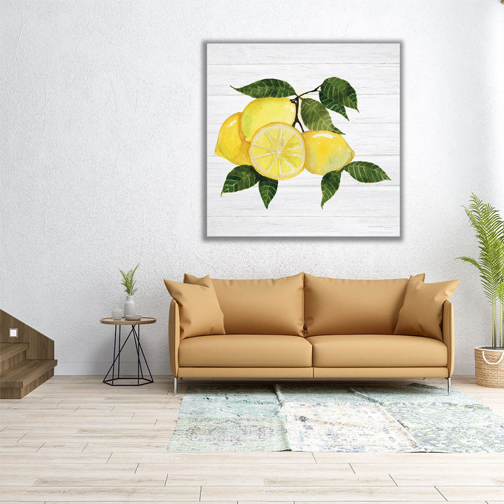 24x24 Canvas Print citrus watercolor closeup