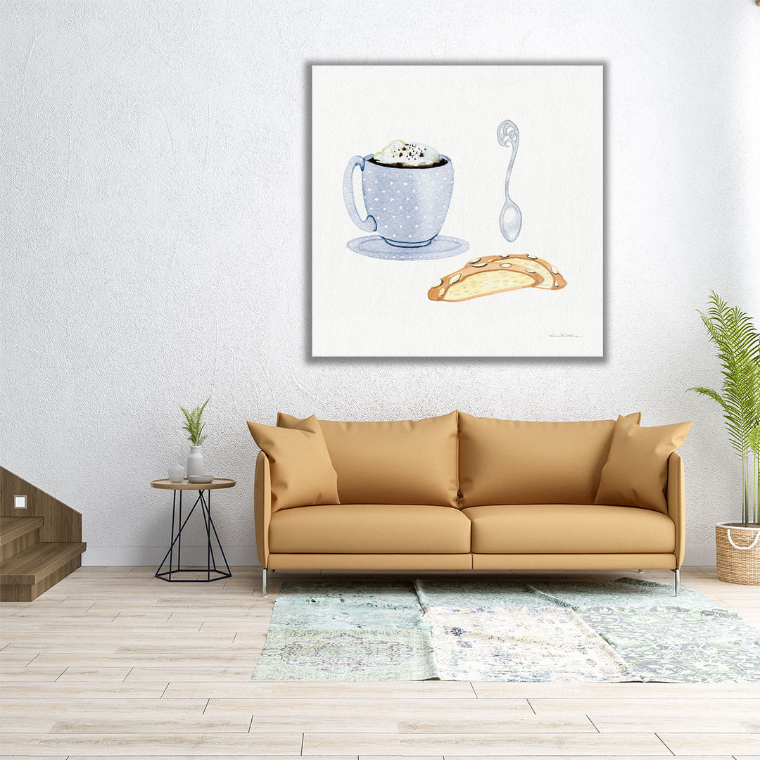 16x16 canvas print – minimalist coffee cup illustration