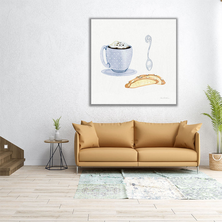 16x16 canvas print – minimalist coffee cup illustration