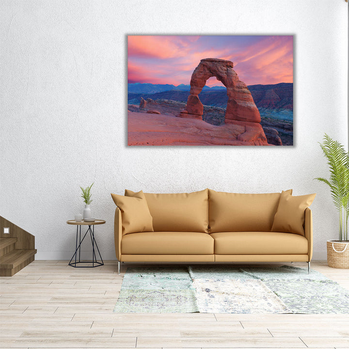 Delicate Arch at Sunset, Arches National Park, Utah - Canvas Print Wall Art