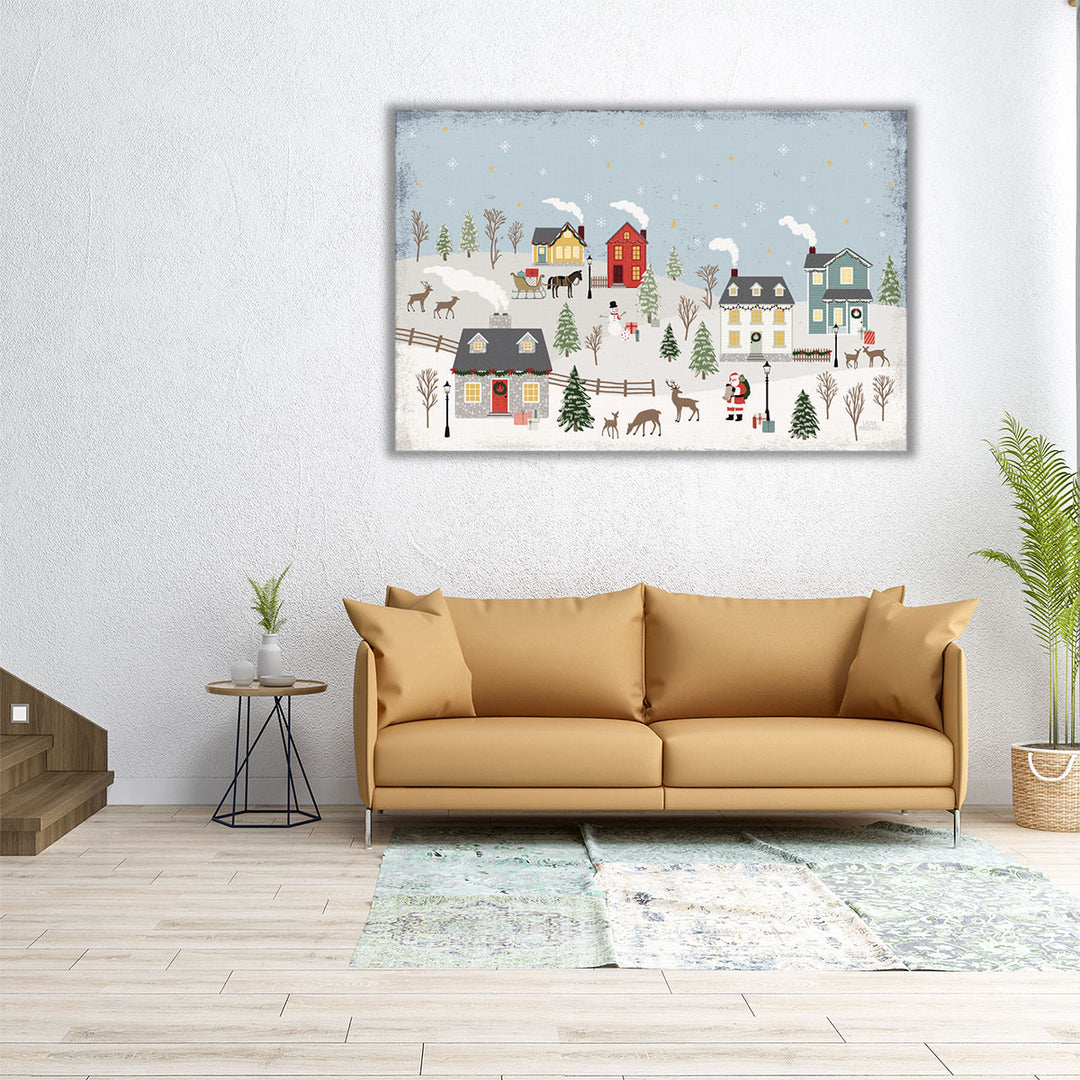 Christmas Village II Neutral - Canvas Print Wall Art