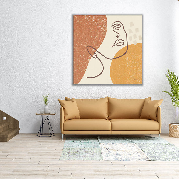 24x24 wrapped canvas brown beige art