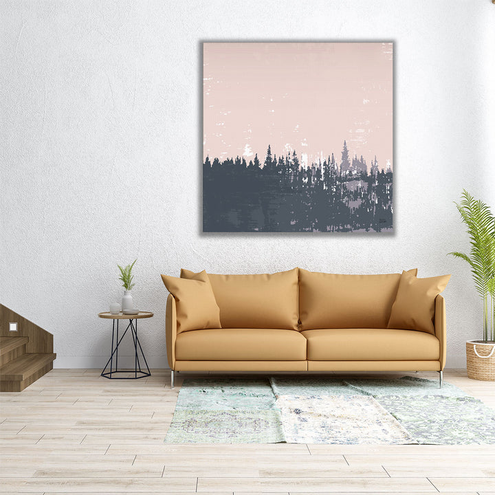 30x30 gray abstract forest wall art