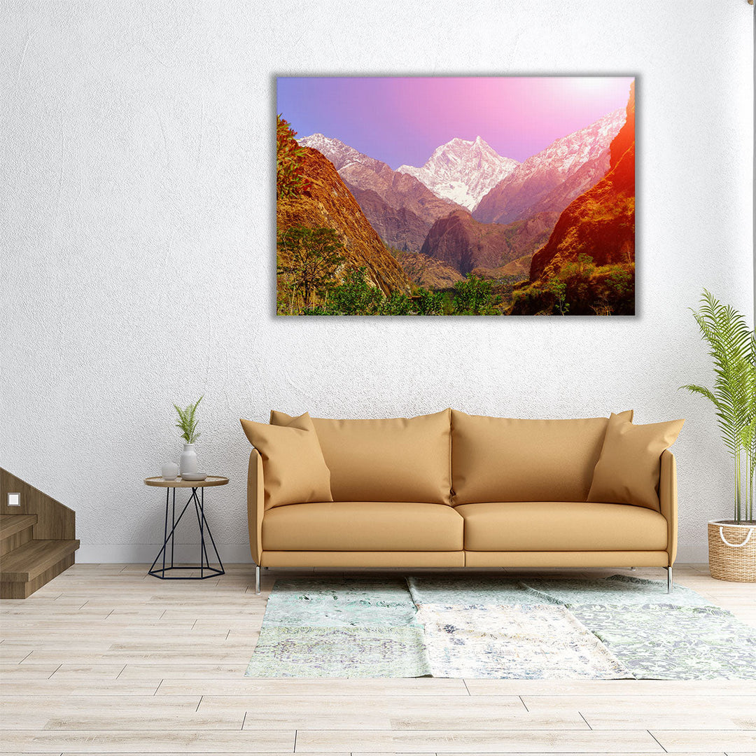 Snow Capped Himalayas - Canvas Print Wall Art