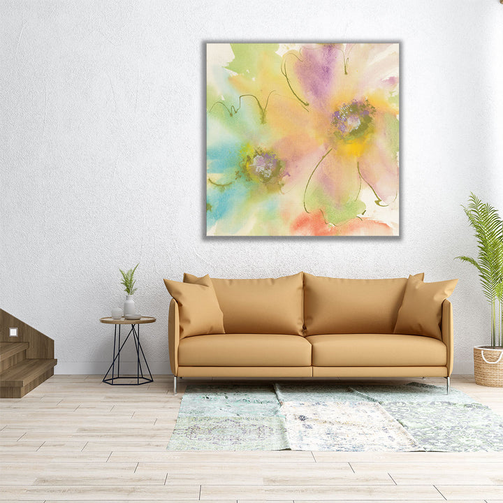 Hallway floral canvas print serene design