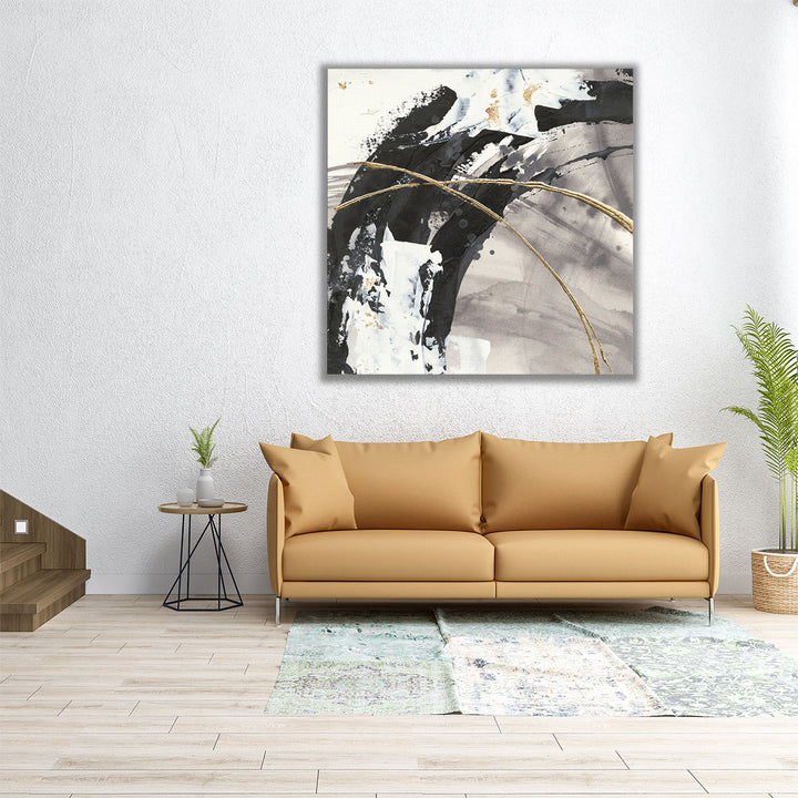 Wrapped canvas black and white abstract print