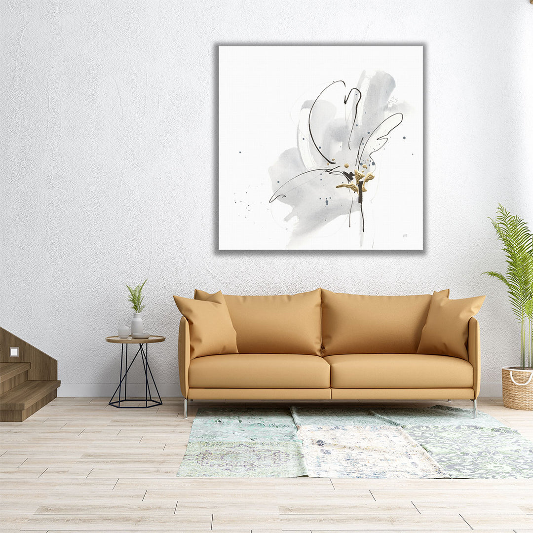 black line design on white canvas