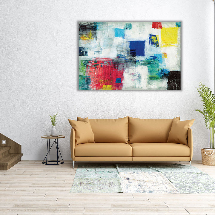 bright color block abstract painting