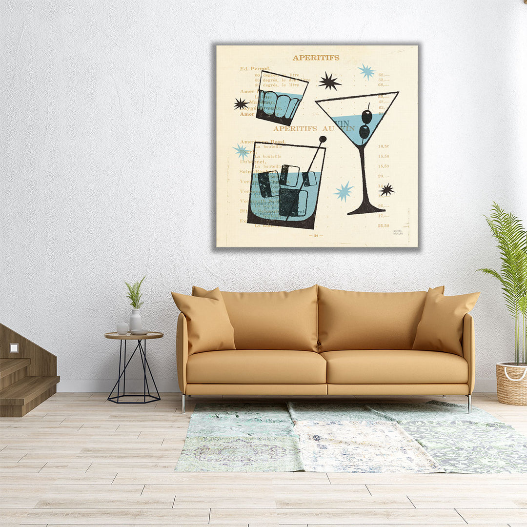 30x30 canvas print – blue cocktail art