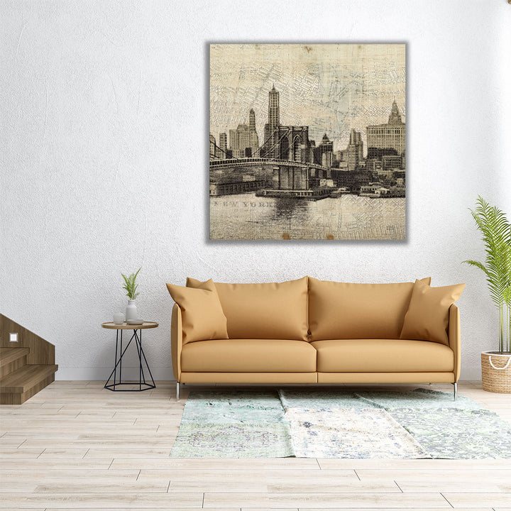 12×12 inch canvas print cityscape silhouette