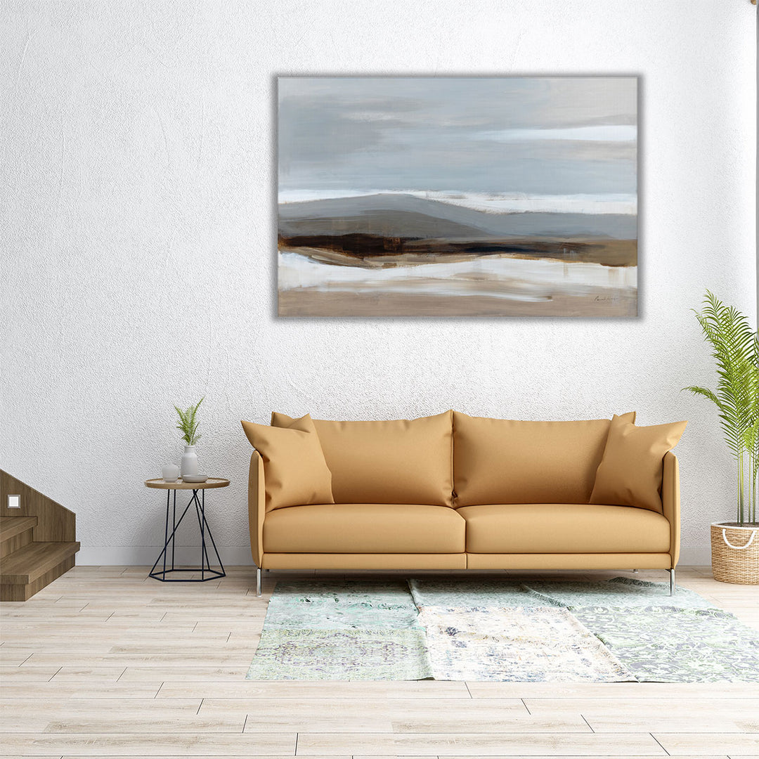 Oversized abstract winter landscape wall art