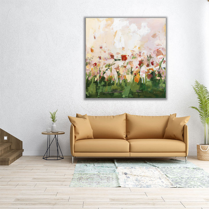 24×24 floral watercolor canvas wall