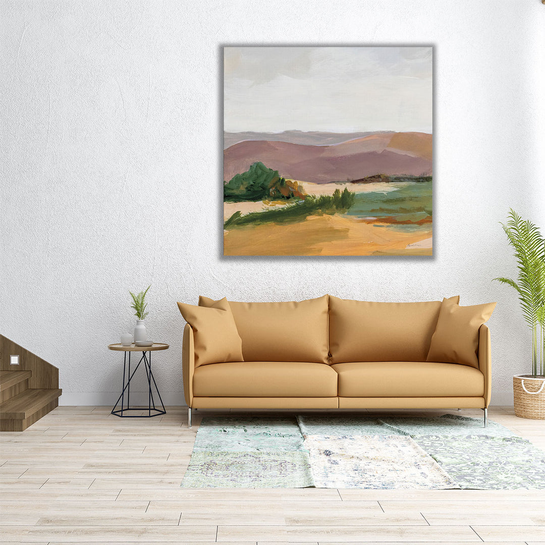 40x40 canvas with mountain and nature-inspired abstract design