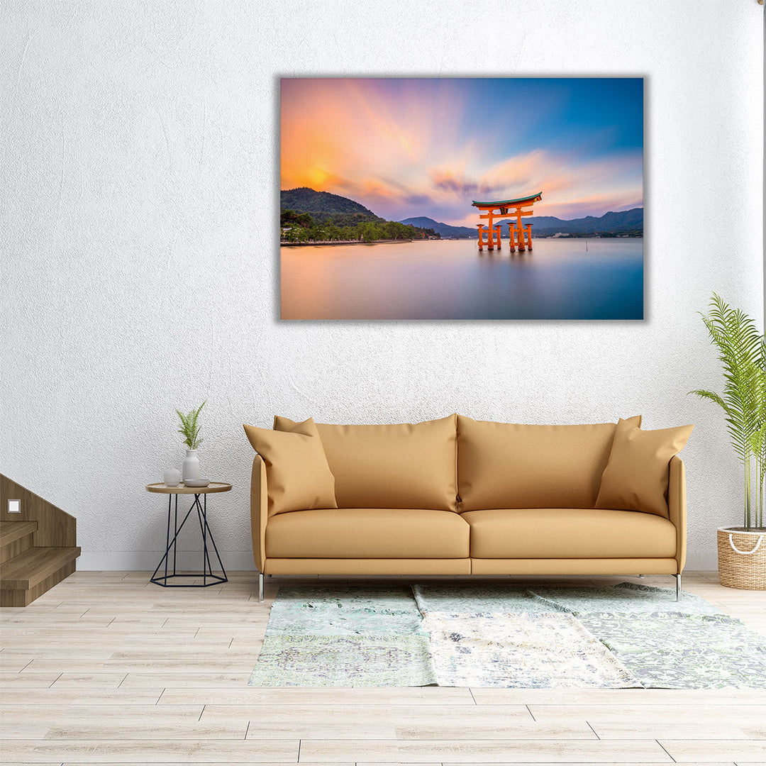 Tori Arch at Miyajima, Hiroshima, Japan - Canvas Print Wall Art