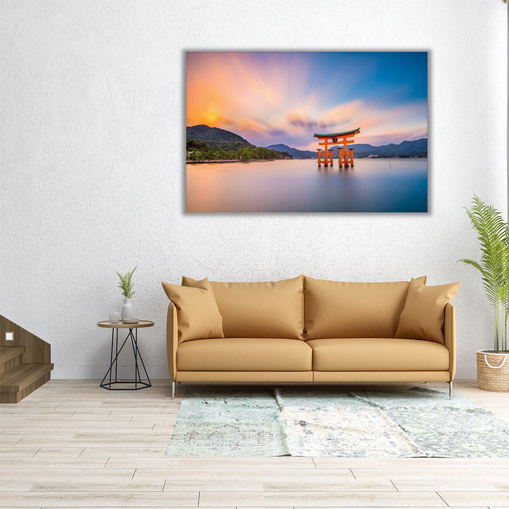 Tori Arch at Miyajima, Hiroshima, Japan - Canvas Print Wall Art
