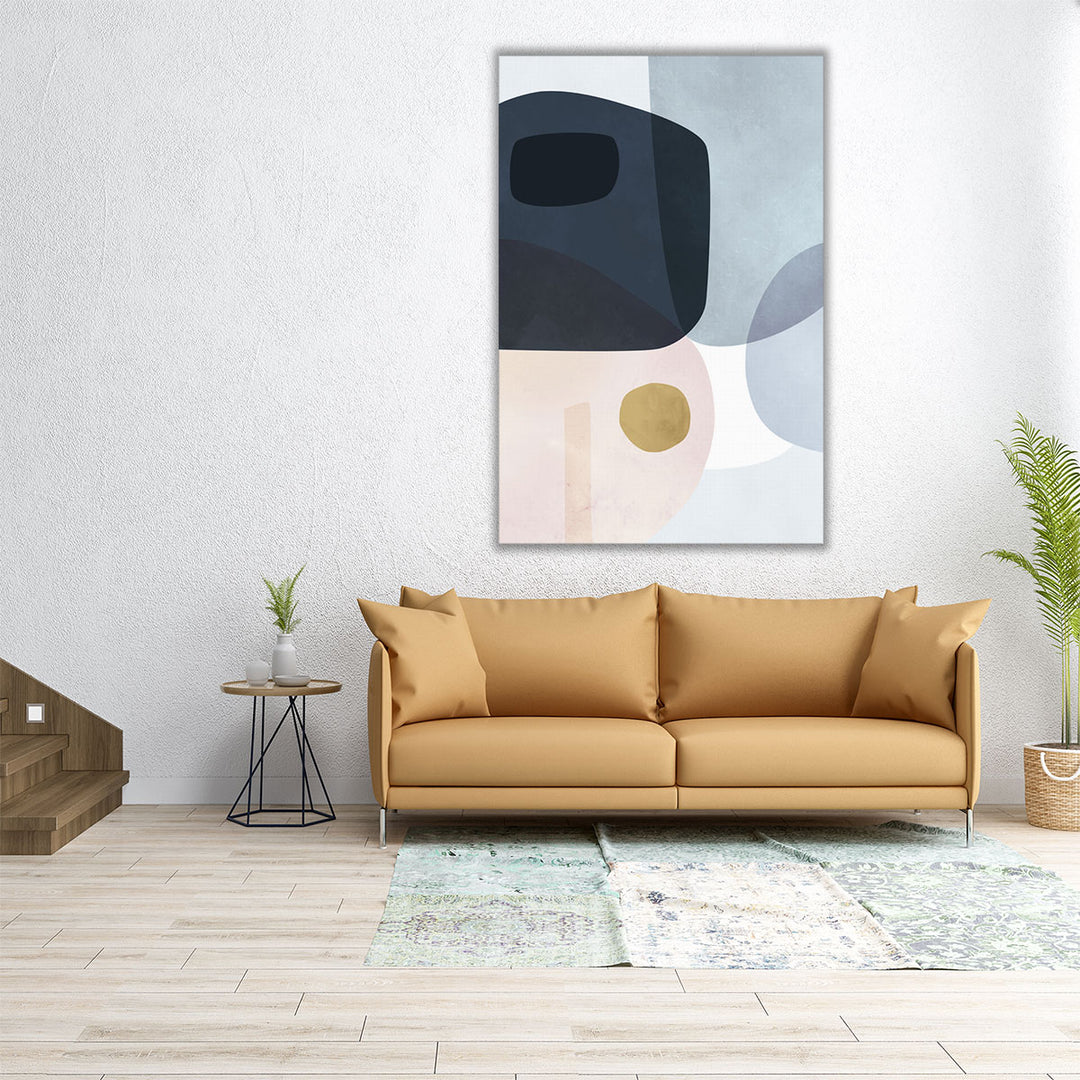 40x60 Wall Art – large vertical framed print with blue neutral composition